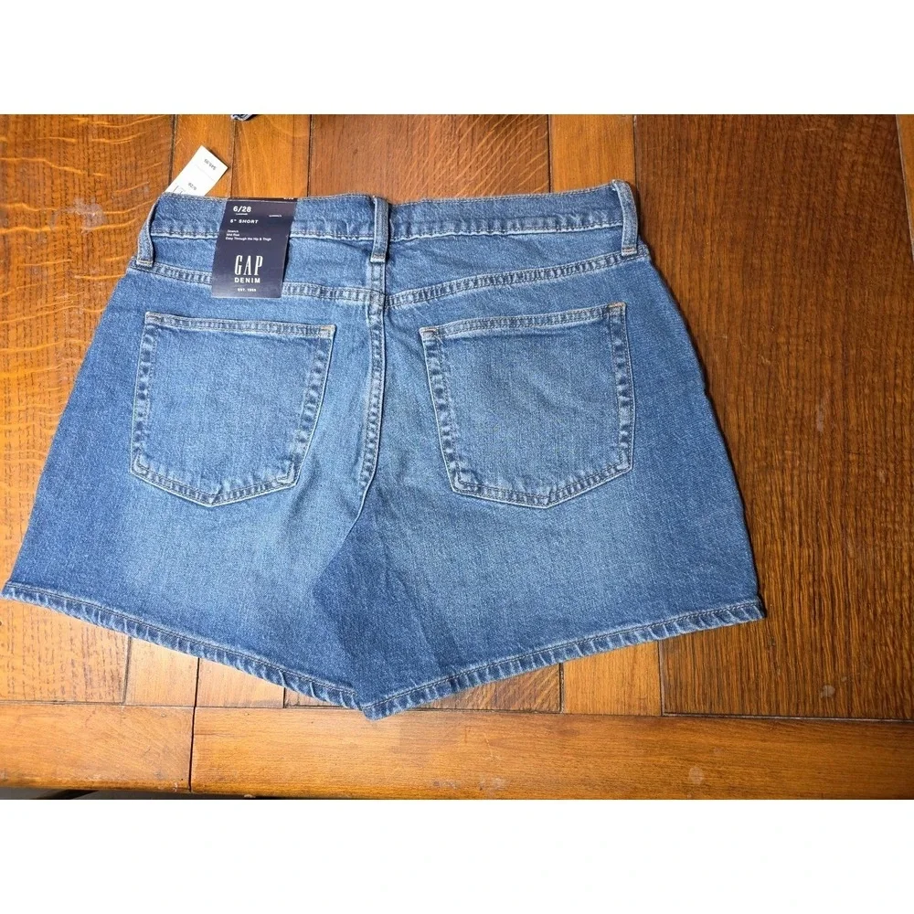 Gap Denim Shorts Stretch Women 6/28 Medium Wash Blue ‎ 5
